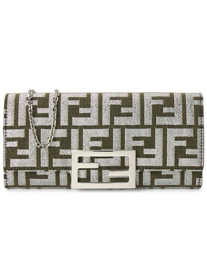 Baguette Continental Chain Long Wallet Brown Silver - FENDI - BALAAN 2