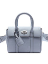 Bayswater Leather Shoulder Bag Light Blue - MULBERRY - BALAAN 3