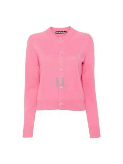 Face Logo Wool Cardigan Tango Pink - ACNE STUDIOS - BALAAN 2