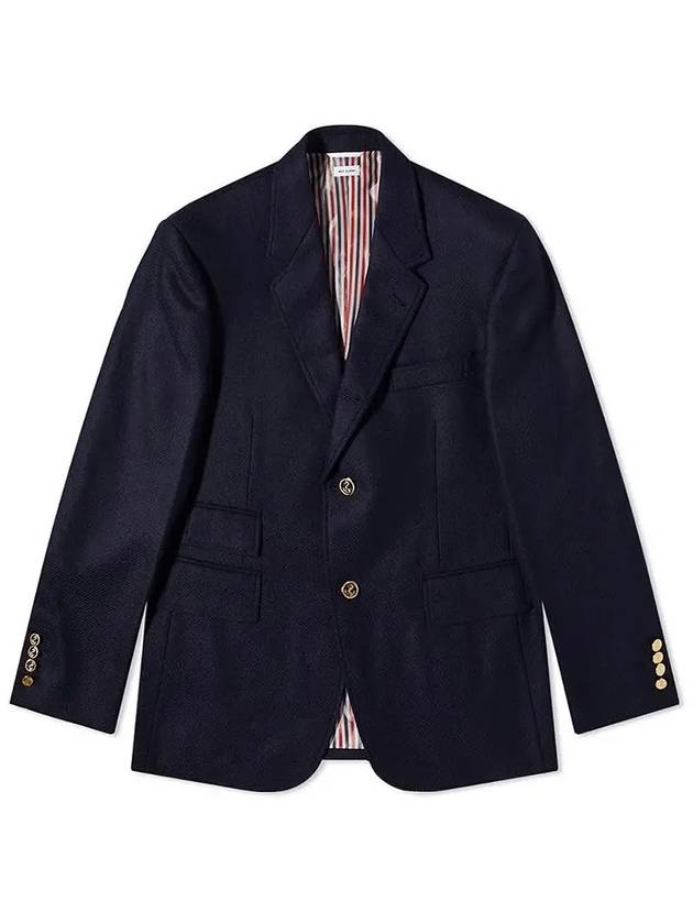 Shetland Wool Single Vent Sport Coat Navy - THOM BROWNE - BALAAN 2