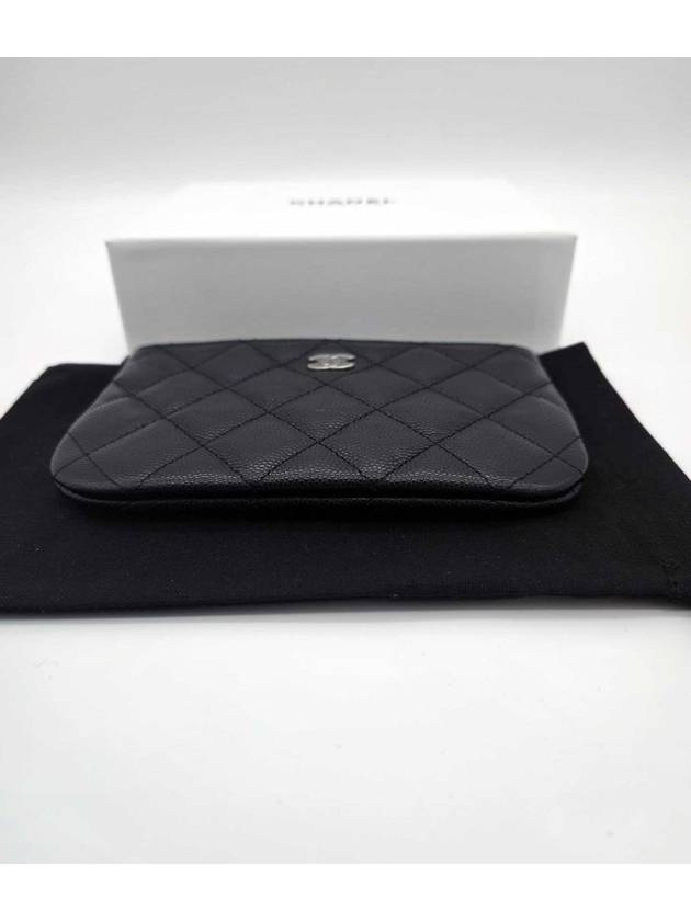 Silver CC Logo Small Calfskin Pouch Bag Black - CHANEL - BALAAN 10