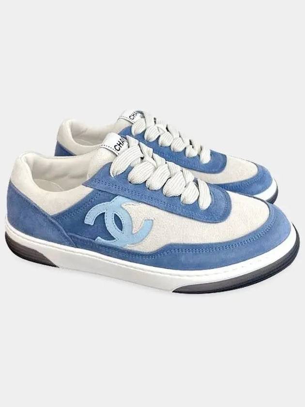 Women's CC Logo Tennis Jenny Sneakers Blue - CHANEL - BALAAN 1