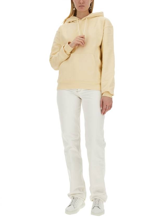 Le Brode Embroidered Logo Cotton Hoodie Ivory - JACQUEMUS - BALAAN 3