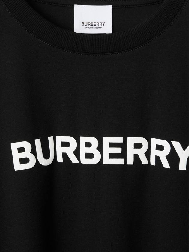 Logo Print Cotton Short Sleeve T-Shirt Black - BURBERRY - BALAAN 6