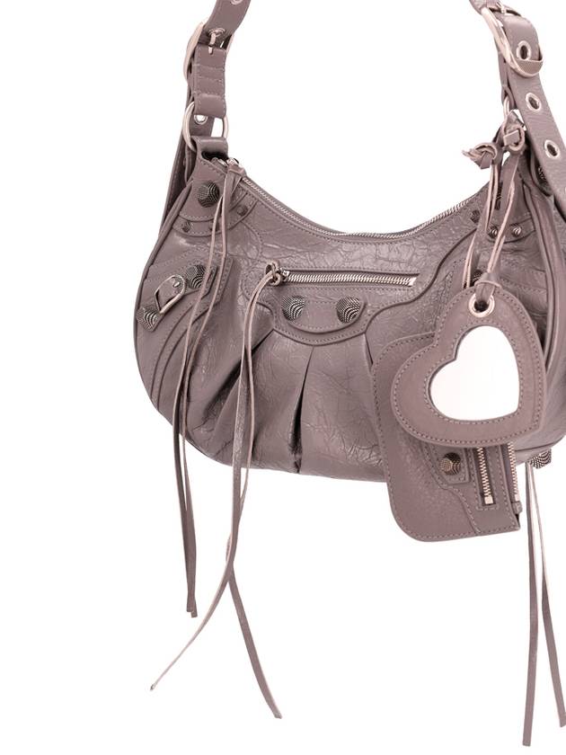 Le Cagole Small Leather Shoulder Bag Grey - BALENCIAGA - BALAAN 4