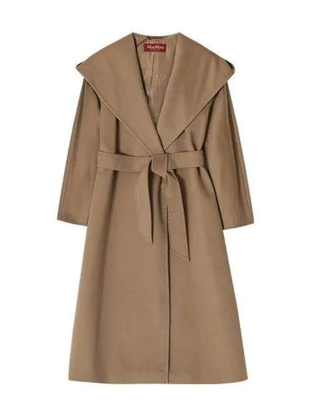 Women's Bdanton Silk Tone Long Wool Hooded Single Coat Camel - MAX MARA - BALAAN 2