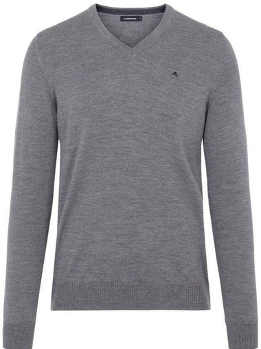 Lyman True Merino Wool Knit Top Grey Melange - J.LINDEBERG - BALAAN 1