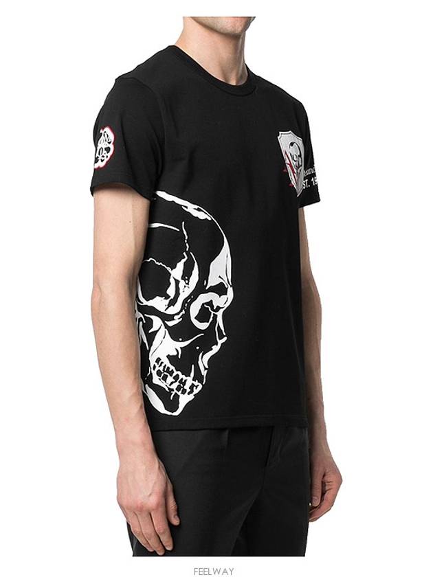 Skull Logo Graphic Print Short Sleeve T-Shirt Black - ALEXANDER MCQUEEN - BALAAN 3