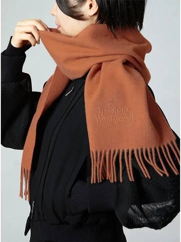 Logo Wool Muffler Brown - VIVIENNE WESTWOOD - BALAAN 5