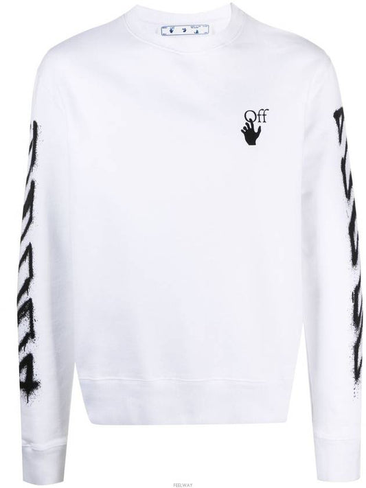 Men's Print Logo Sweatshirt OMBA025S21FLE004 - OFF WHITE - BALAAN 2