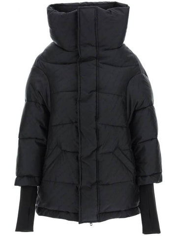 Women's Swing Logo Puffer Down Padding Black - BALENCIAGA - BALAAN.