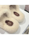 Slippers Triomphe Fur Slides Shearling Ivory - CELINE - BALAAN 5