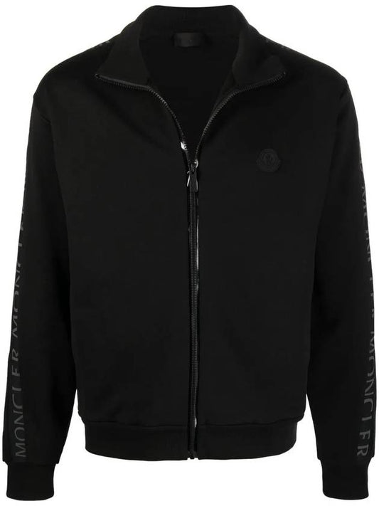 side graphic logo zip-up track jacket black - MONCLER - BALAAN 1