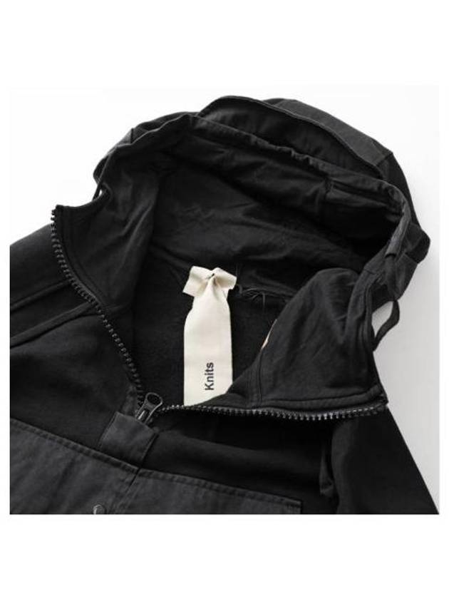 Felpa Chiusa Cappuccio Garment-Dye Hooded Anorak Black - TEN C - BALAAN 4