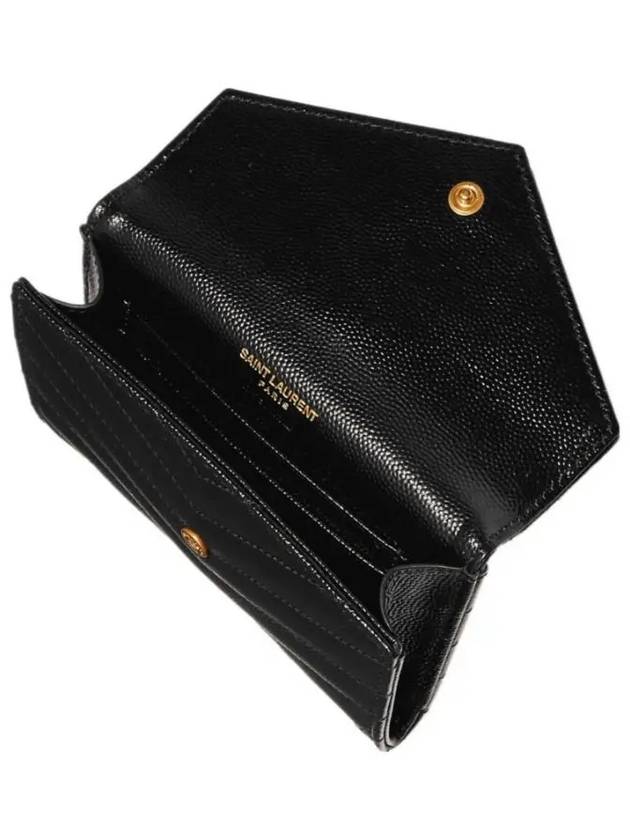 Monogram Envelope Small Half Wallet Black Gold - SAINT LAURENT - BALAAN 5