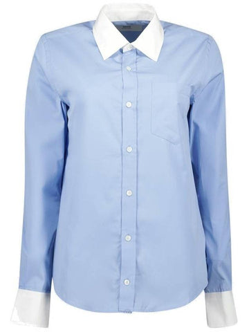 Classic Poplin Long Sleeve Shirt Blue - AMI - BALAAN 1