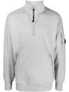 Diagonal Raised Fleece Half Zipped Sweatshirt Grey - CP COMPANY - BALAAN 2