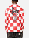 AU Australia Football Polo Long Sleeve T Shirt ST0M0476 White Red Check MENS S - STUSSY - BALAAN 2