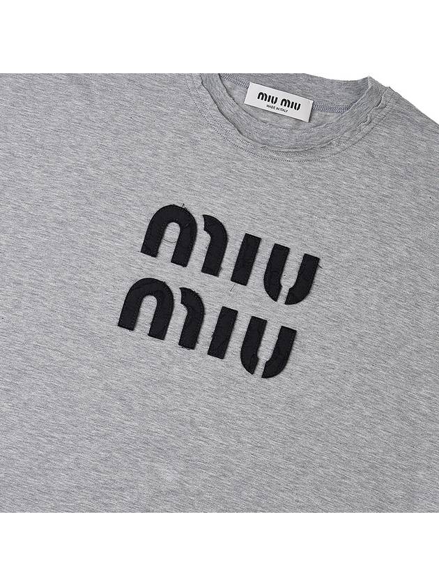 embroidered logo crop t-shirt MJN445 12YZ F0031 - MIU MIU - BALAAN 6