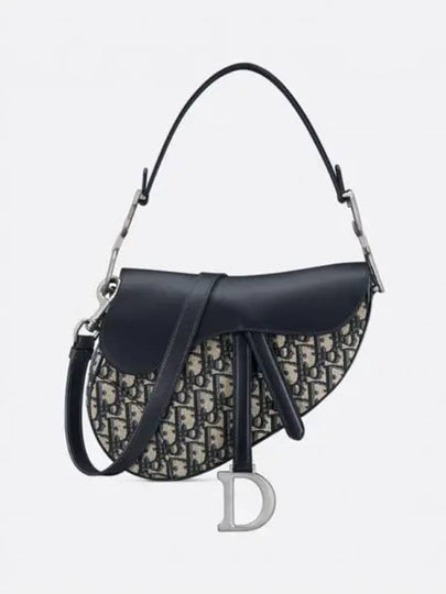 Saddlebag Strap Blue Oblique Jacquard and Smooth Calfskin M0455VDDS M928 - DIOR - BALAAN 2