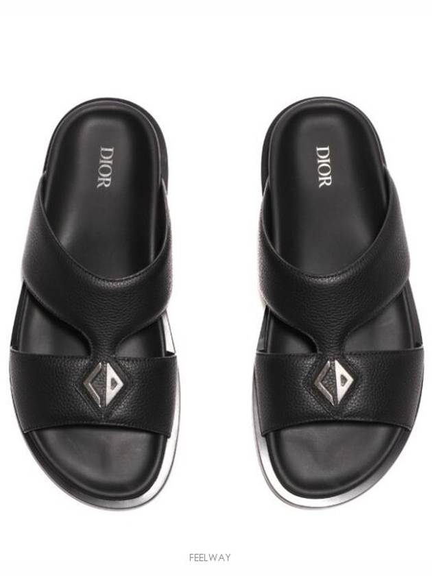 Alias CD Diamond Double Band Sandals Black - DIOR - BALAAN 2