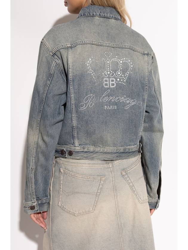 Balenciaga Denim Jacket With Logo, Women's, Blue - BALENCIAGA - BALAAN 4