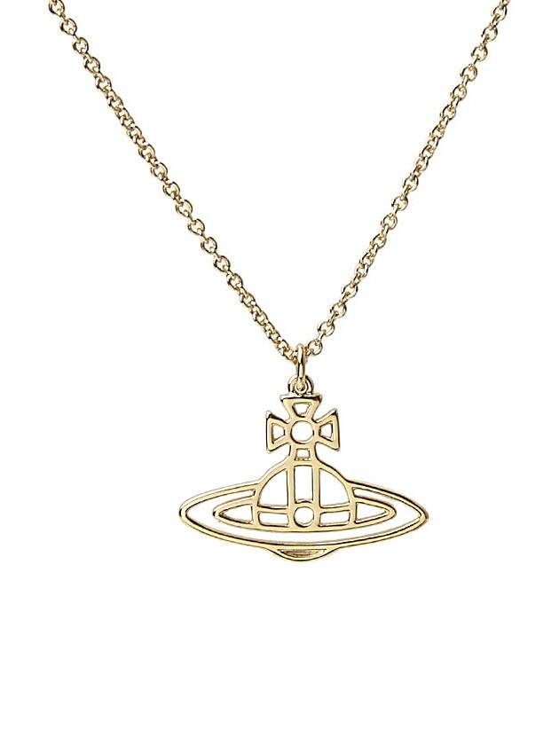 Women's Thin Line Short Flat ORB Pendant Necklace Gold - VIVIENNE WESTWOOD - BALAAN 4