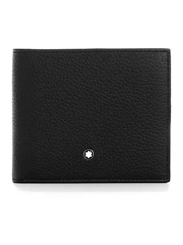 Logo Meisterquick Soft Grain Leather Half Wallet Black - MONTBLANC - BALAAN 3