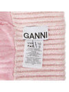 Logo Patch Knit Beanie Pink - GANNI - BALAAN 6