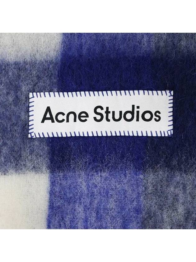 Check Mohair Muffler Royal Blue - ACNE STUDIOS - BALAAN 7