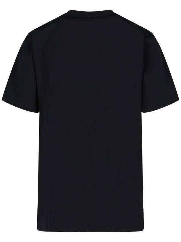 Logo Print Crew Neck Cotton Short Sleeve T-Shirt Black - BURBERRY - BALAAN 3