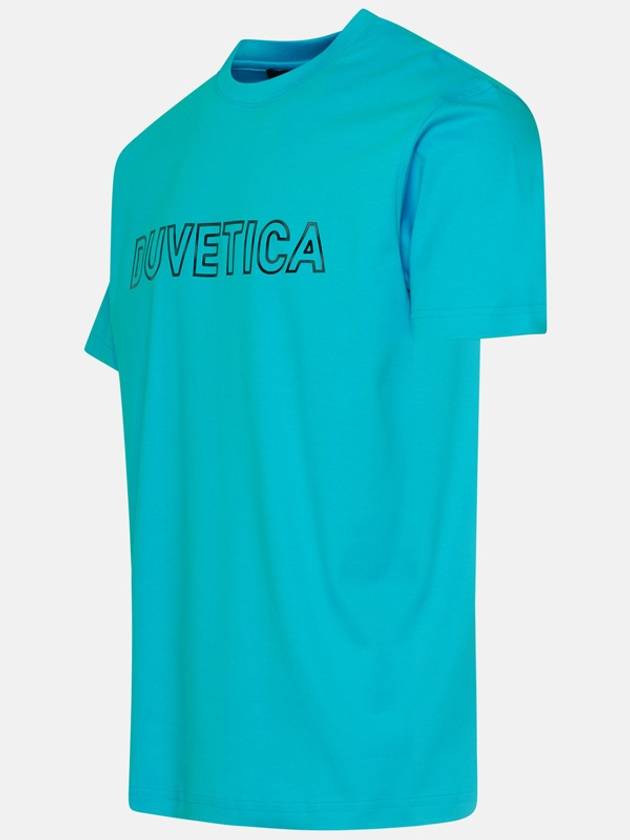 Logo Print Short Sleeve T Shirt Light Blue - DUVETICA - BALAAN 3