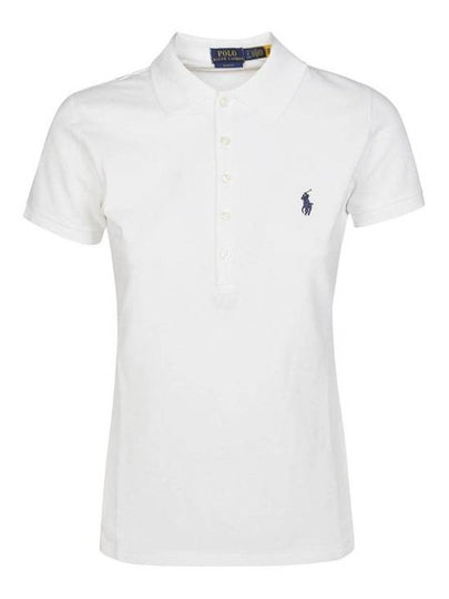 Women's Julie Embroidered Logo Short Sleeve Polo Shirt White - POLO RALPH LAUREN - BALAAN 2