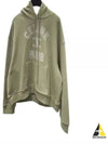 Logo Print Cotton Fleece Loose Hoodie KhakI - CELINE - BALAAN 2