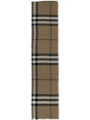 Raw Cut Checked Wool Scarf Brown - BURBERRY - BALAAN 3