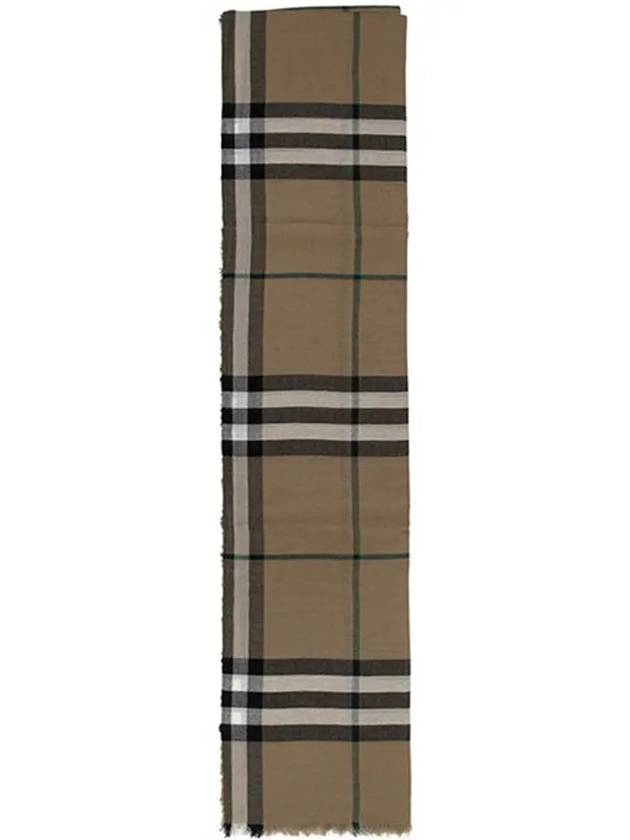 Raw Cut Checked Wool Scarf Brown - BURBERRY - BALAAN 3