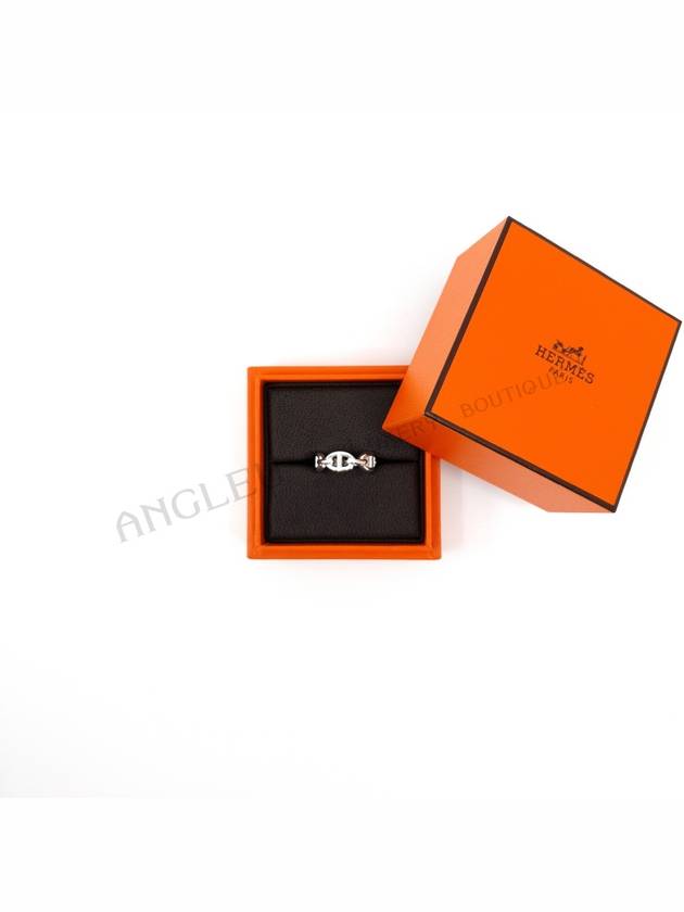 Small Chaine D'Ancre Enchainee Ring Silver - HERMES - BALAAN 4