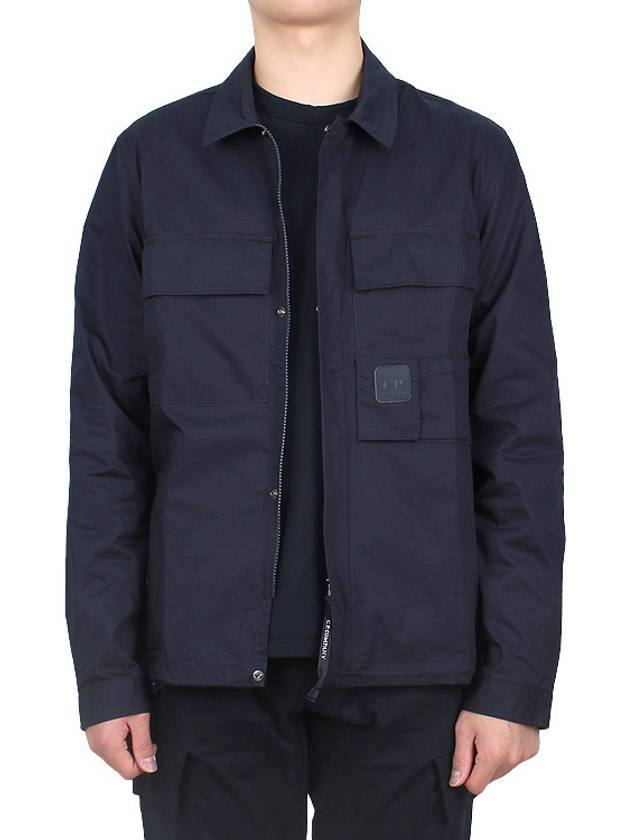 Men's Gabardine Shirt Zip Up Jacket Navy - CP COMPANY - BALAAN 4