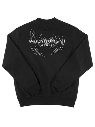 Overfit Wave Graphic Back Logo Sweatshirt Black - WOOYOUNGMI - BALAAN 2