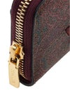 Paisley Print Embroidered Logo Zip Around Wallet Brown - ETRO - BALAAN 8