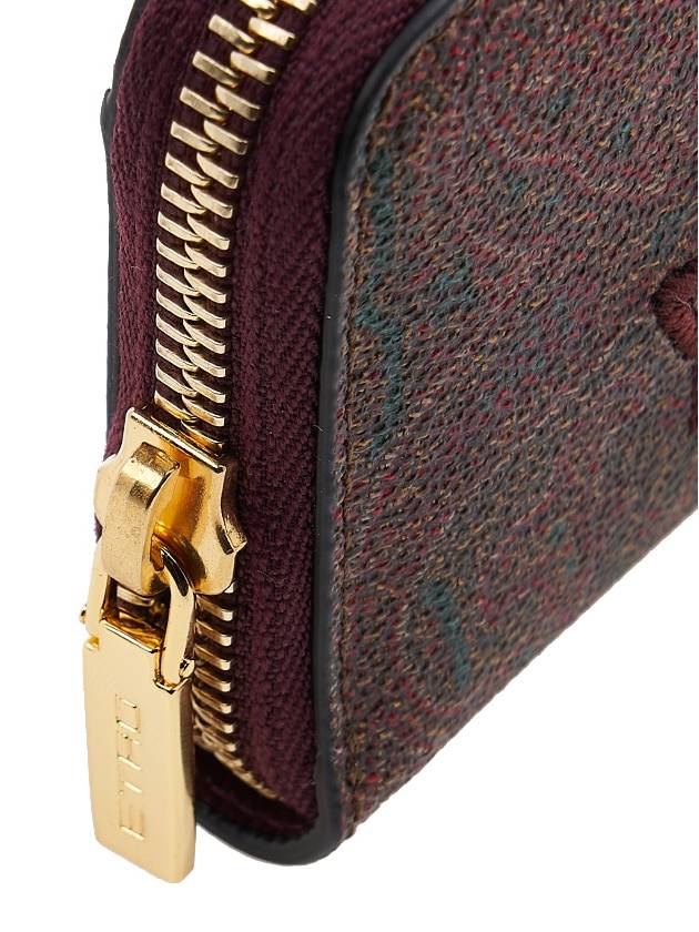 Paisley Print Embroidered Logo Zip Around Wallet Brown - ETRO - BALAAN 8