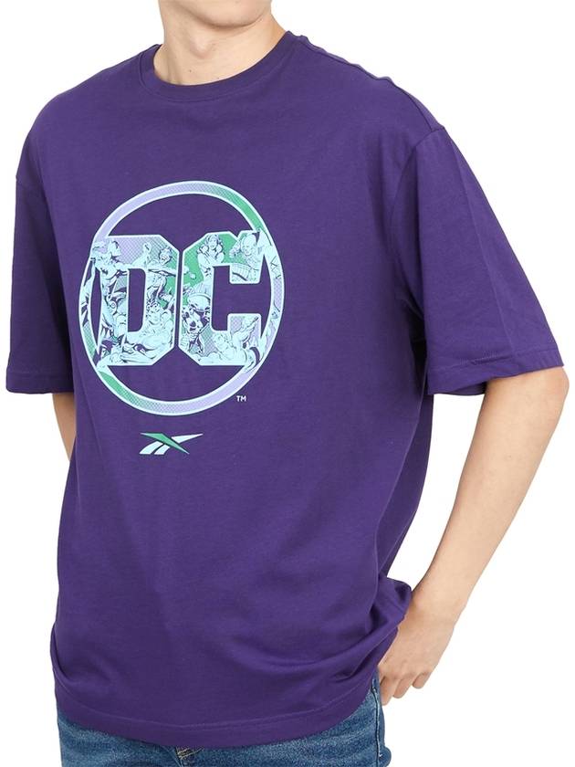 DC Logo Short Sleeve T-Shirt Purple - REEBOK - BALAAN 6