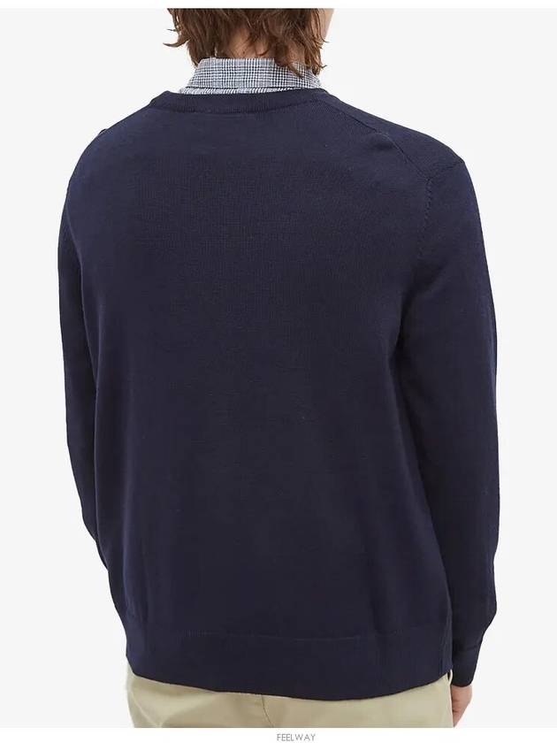 Fox Head Patch Regular Round Neck Pullover Knit Top Navy - MAISON KITSUNE - BALAAN 6