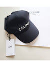 Cotton Drill Baseball Cap Black - CELINE - BALAAN 4