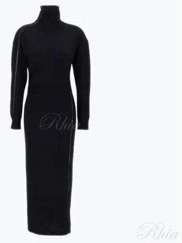 Side zipper trimming knit dress 23HRO0299FAA1L47I 01BK - ISABEL MARANT - BALAAN 1