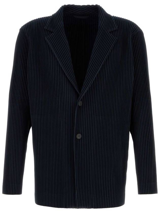 Pleated Fabric Jacket Navy - ISSEY MIYAKE - BALAAN 3