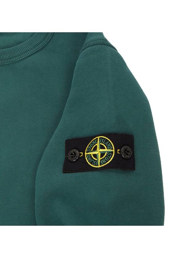 Kids Organic Cotton Fleece Sweatshirt Green - STONE ISLAND - BALAAN 5