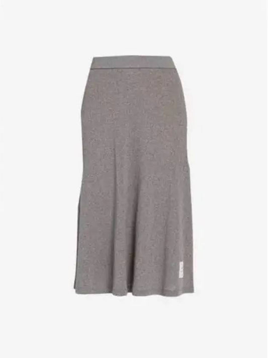 Pointelle Rip Below The Knee A-Line Skirt Grey - THOM BROWNE - BALAAN 2