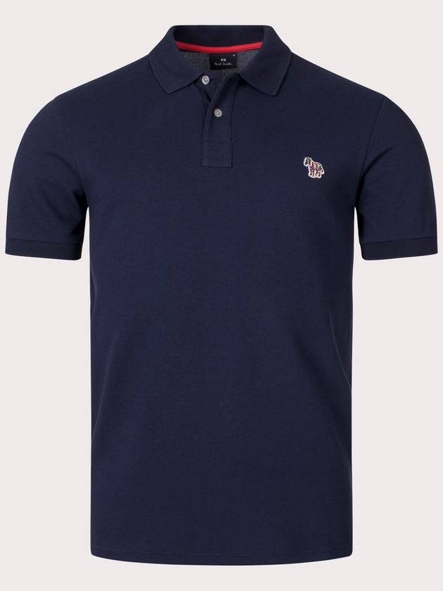 Regular Fit Zebra Logo Short Sleeve Polo Shirt Navy - PAUL SMITH - BALAAN 2