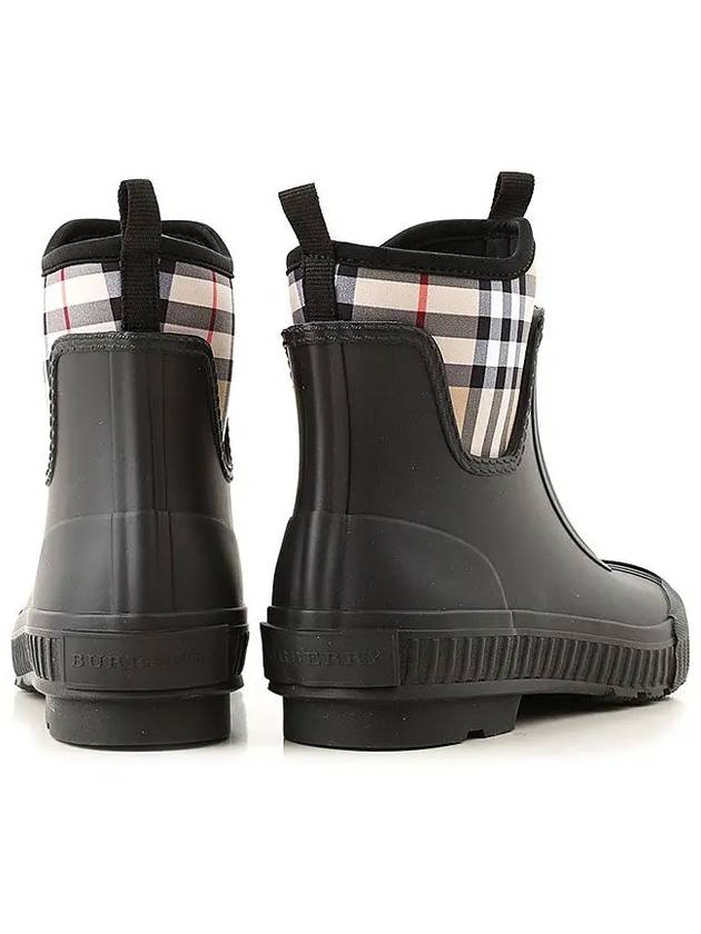 Vintage Check Neoprene Rubber Rain Boots Black Archive Beige - BURBERRY - BALAAN 4